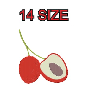 Embroidery design lychees litchi Multiple size silhouette patch instant download files patterns digital machine stitch maxi little pes dst…