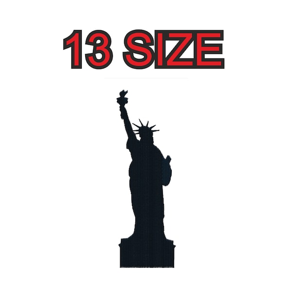 Embroidery design statue of liberty new york   Multiple size silhouette patch instant download files patterns digital machine pes dst