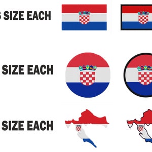 Multiple size Embroidery machine flag banner croatia croatian country design instant download files patterns pes dst map round roundel