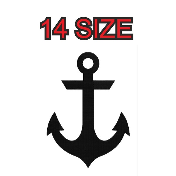 Multiple size embroidery design anchor navy sea boat patch instant download files patterns digital machine stitch  mini maxi little pes dst…