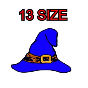 Peut inclure: Chapeau de sorcière bleu avec une ceinture marron et dorée. 13 TAILLE.