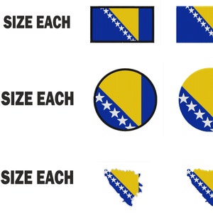 Múltiples tamaños Máquina de bordado bandera bandera bosnia bosnia diseño país descarga instantánea archivos patrones pes dst mapa redondo redondel