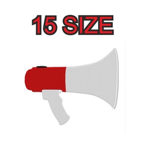 Multiple size embroidery design megaphone cheerleader silhouette patch instant download files patterns digital machine stitch