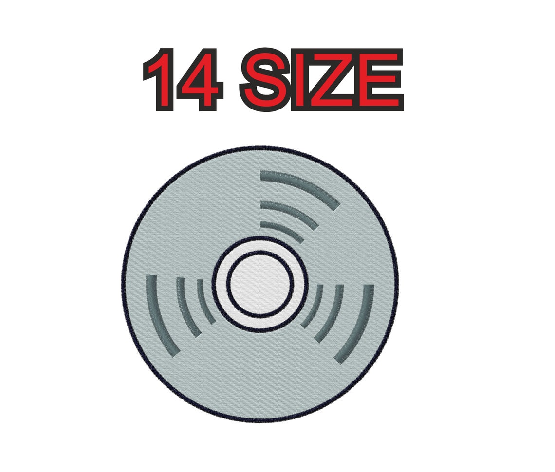 Compact Disc Size Pattern Embroidery Design Disc Music Vinyl Record Cd Multiple Size Patch ...