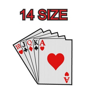 Borduurwerk ontwerp poker kaart aces casino Meerdere grootte silhouet patch instant download bestanden patronen digitale machine steek pes dst ...