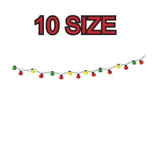 Multiple size embroidery design garland lights christmas patch instant download files patterns digital machine stitch little pes dst…