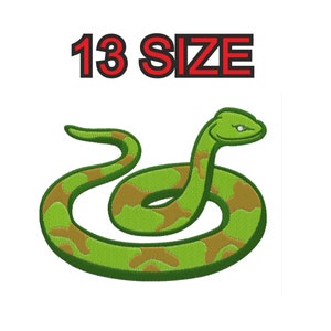 Embroidery design snake Multiple size silhouette patch instant download files patterns digital machine stitch  mini maxi little pes dst…