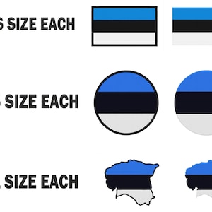 Multiple size Embroidery machine flag banner estonia estonian country design instant download files patterns pes dst map round roundel