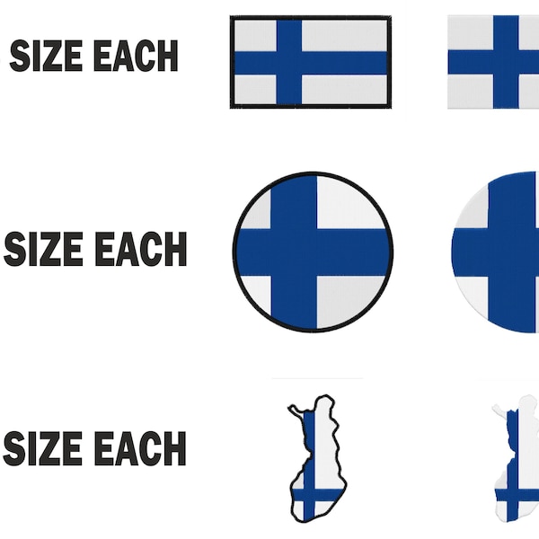 Multiple size Embroidery machine flag banner finland finnish country design instant download files patterns pes dst map round roundel