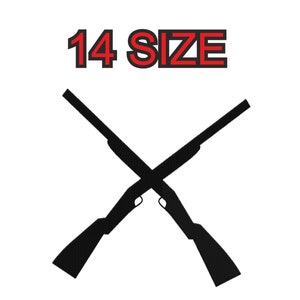 Embroidery Design Hunter Hunting Angler Crossed Rifle Gun Multiple Size ...