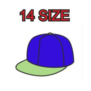 Peut inclure: Une casquette de baseball bleue et verte avec le texte "14 SIZE" au-dessus.