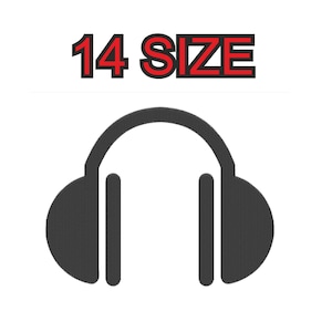 Puede incluir: Auriculares negros y grises con una etiqueta de tamaño 14.