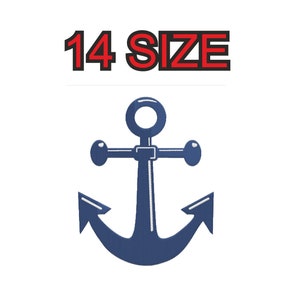 Peut inclure: Modèle de broderie d'ancre bleue, taille 14.