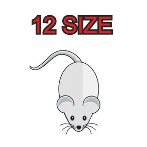 Embroidery design mouse rat Multiple size silhouette patch instant download files patterns digital machine stitch  mini maxi little pes dst…