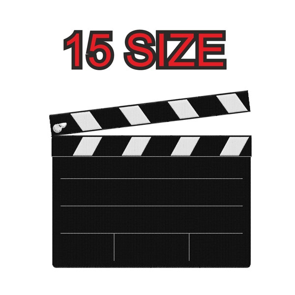 Embroidery design movie clapboard clapper clapperboard Multiple size embroidery patch instant download files patterns digital machine