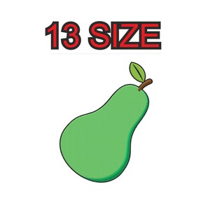 Peut inclure: Poire verte avec une feuille et une tige. 13 TAILLE.