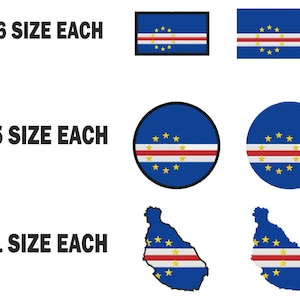 Multiple size Embroidery machine flag banner cape verde country design instant download files patterns pes dst map round roundel