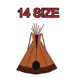 Könnte beinhalten: Ein braunes Tipi mit einem schwarzen Eingang und einer schwarzen Klappe. Das Tipi ist 14 Zoll hoch.