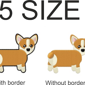 Broderimaskin i flera storlekar, corgi hund djurdesign, direktnedladdningsbara filer, mönster pes dst broderad husdjur mini