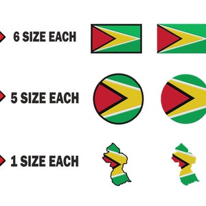 Multiple size Embroidery machine flag banner guyana country design files instant download files patterns pes dst map round roundel