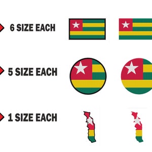 Multiple size Embroidery machine flag banner togo   country design files instant download files patterns pes dst map round roundel