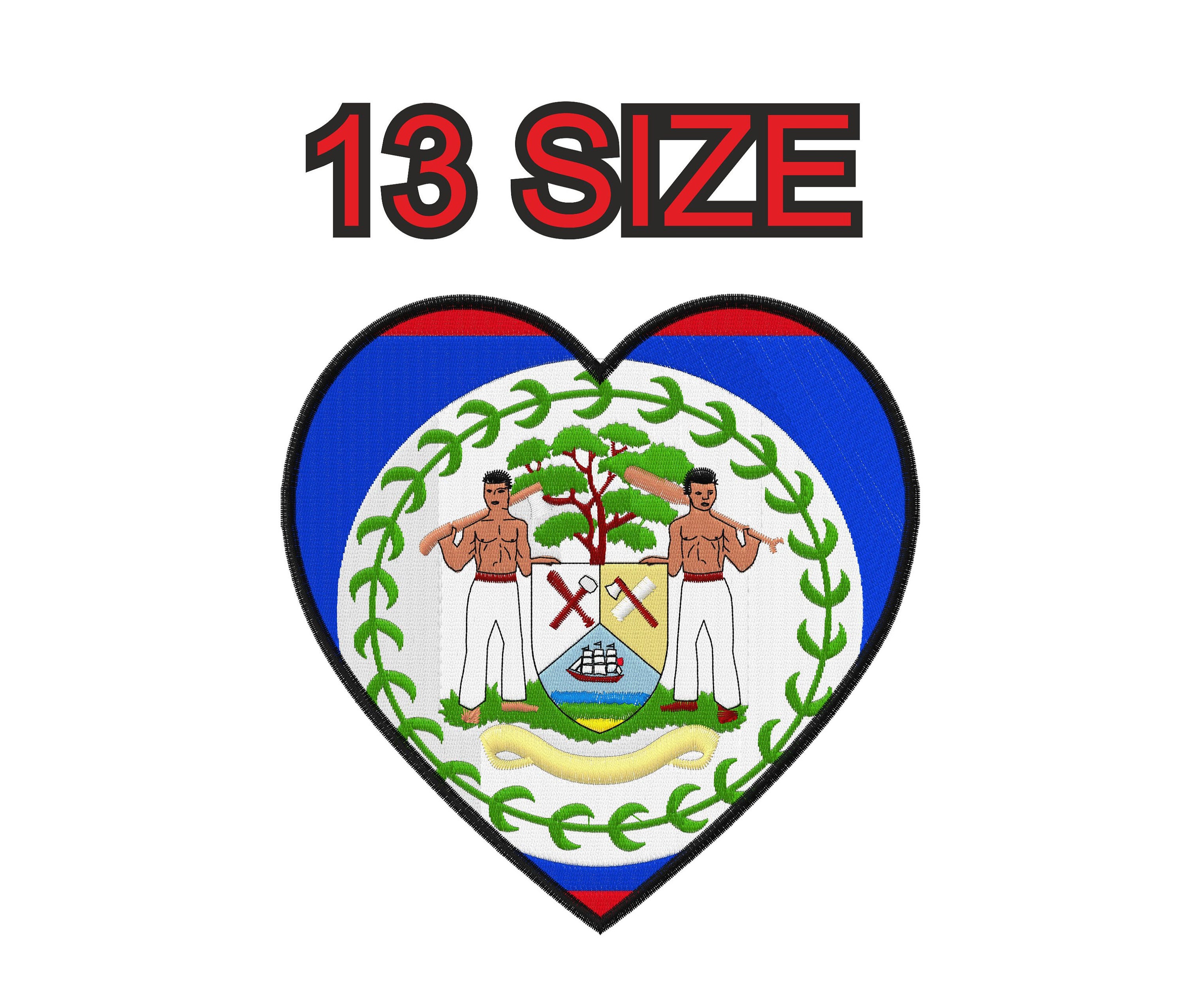 ELLU Belize Flagge Aufnäher Bügeln Auf Nähen Auf Kleidung Tasche
