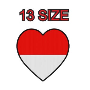 May include: Red and white heart-shaped patch with the text "13 SIZE" above it.
