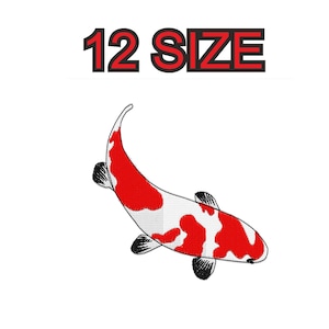 Peut inclure: Broderie de poisson rouge et blanc de type koï. Le motif est disponible en 12 tailles.