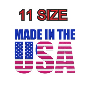 Embroidery design flag usa american united states made in  Multiple size embroidery silhouette patch instant download files patterns digital