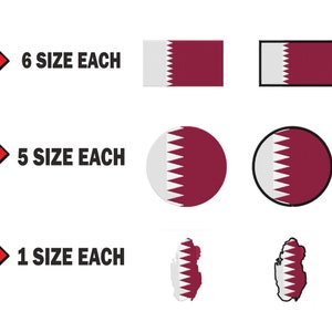 Multiple size Embroidery machine flag banner qatar country design files instant download files patterns pes dst map round roundel
