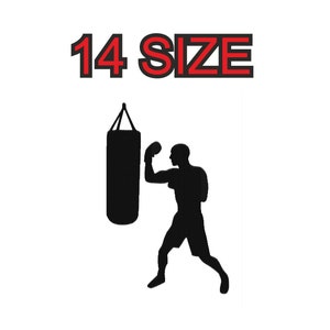 Embroidery design boxing gloves boxer Multiple size silhouette patch instant download files patterns digital machine stitch pes dst