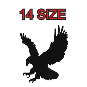 Embroidery design eagle  Multiple size embroidery silhouette patch instant download files patterns digital machine stitch
