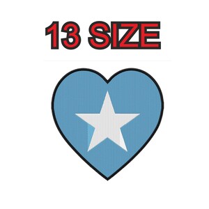 Embroidery design flag somalia somalian heart country Multiple size patch instant download files pattern digital machine stitch pes dst…
