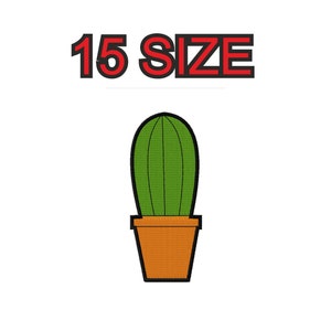Multiple size embroidery design cactus silhouette instant download files patterns digital machine stitch  mini maxi little pes dst…