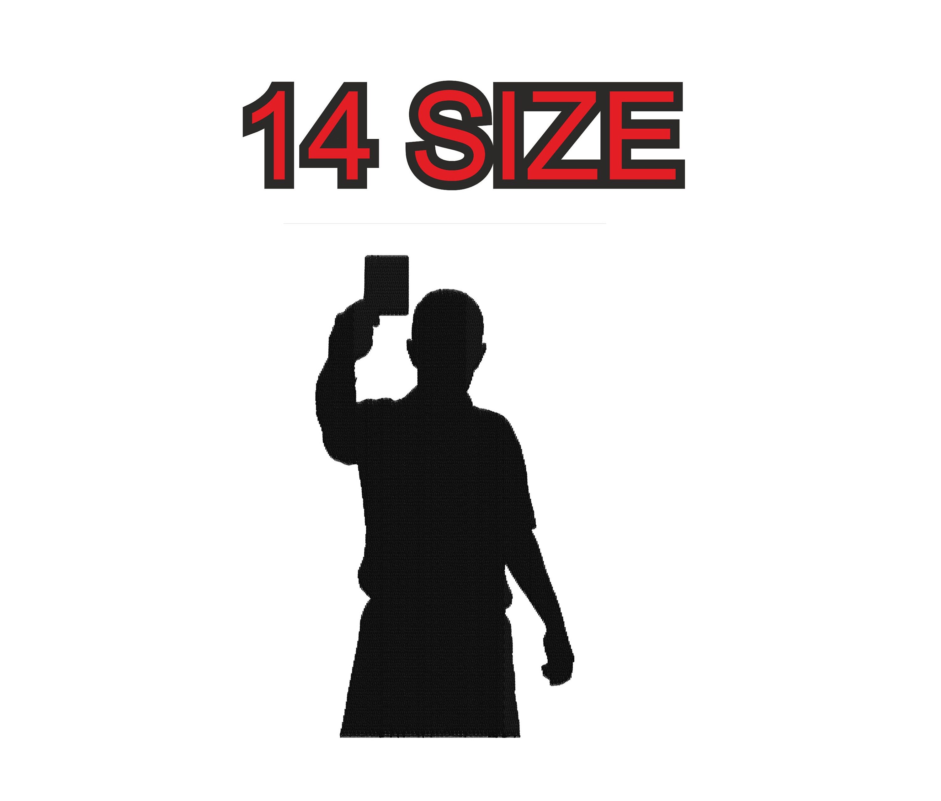 Referee Print Pattern Embroidery Design Referee Red Card Football Soccer Multiple Size ...