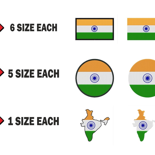Multiple size Embroidery machine flag banner india indian country design instant download files patterns pes dst map round roundel