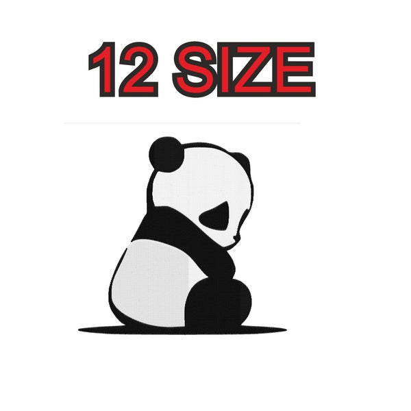 Embroidery design panda Multiple size silhouette patch instant download files patterns digital machine stitch  mini maxi little pes dst…