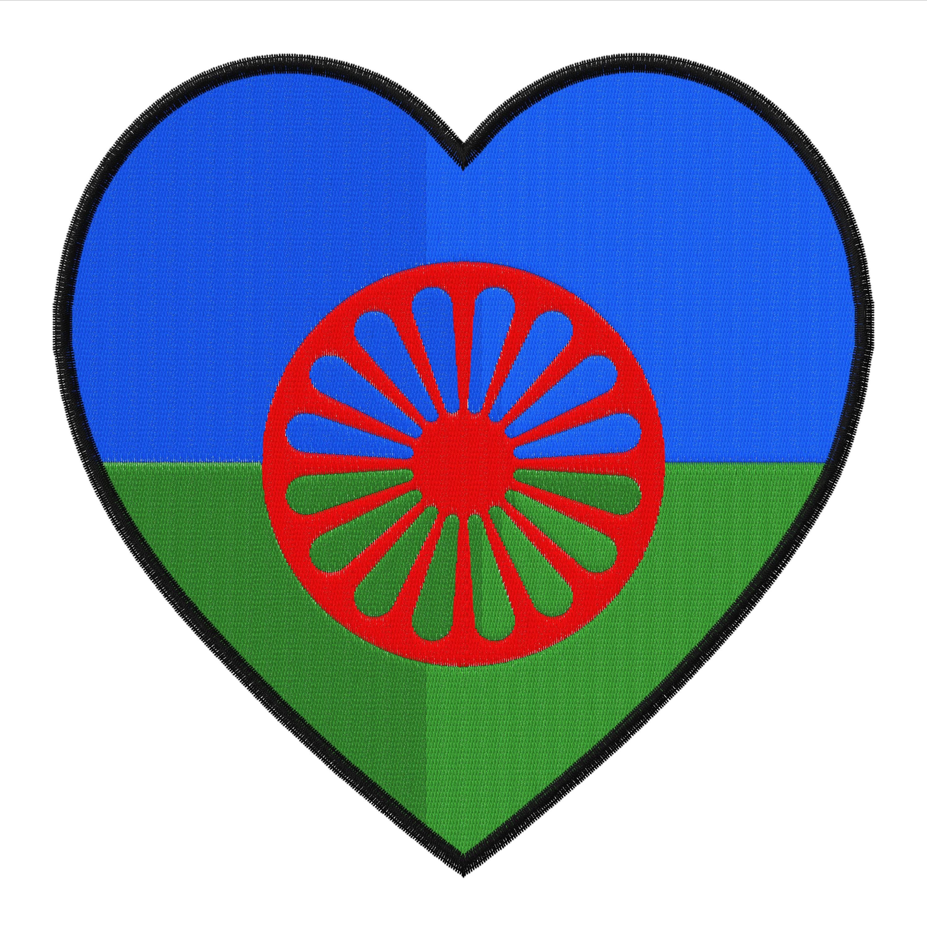 Embroidery Design Flag Romani Roma Gypsie Heart Country Multiple Size ...
