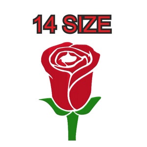 Peut inclure: Rose rouge avec une tige et des feuilles vertes. 14 TAILLE.