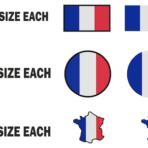 Stickdatei Stickdatei Maschinenflagge Frankreich Instant Download Dateien Muster Pes dst Landkarte rund Rundel