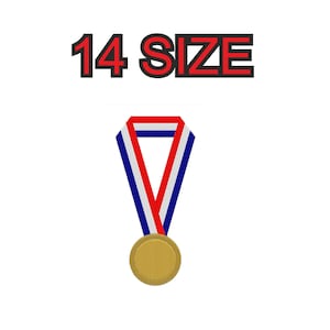 Embroidery design medal winner Multiple size silhouette patch instant download files patterns digital machine stitch  mini maxi pes dst…