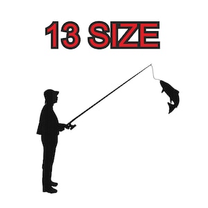 Embroidery design hook fishing fish  Multiple size embroidery silhouette patch instant download files patterns digital machine stitch