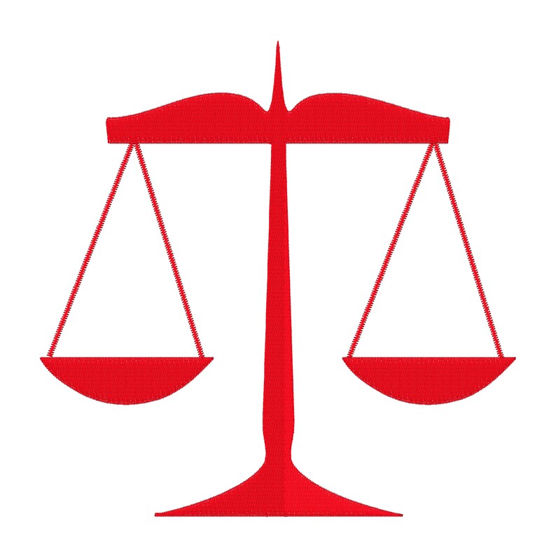 Embroidery Design Scales of Justice Law Multiple Size Etsy