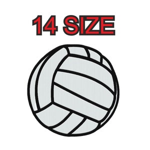 Ricamo design pallavolo riempire palla Taglia multipla silhouette patch download istantaneo file modelli digitale macchina punto pes dst...