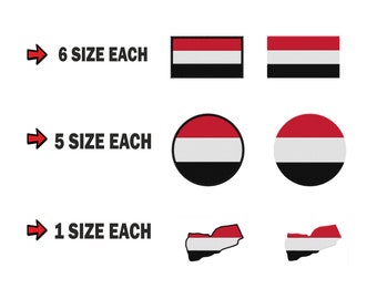 Multiple size Embroidery machine flag banner yemen  country design files instant download files patterns pes dst map round roundel