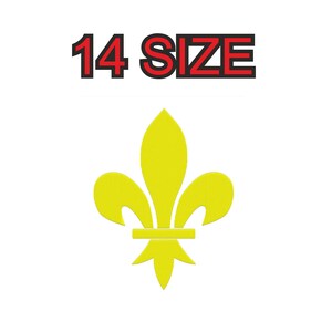 Embroidery design fleur de lis lys king france Multiple size silhouette patch instant download files patterns digital machine pes dst…
