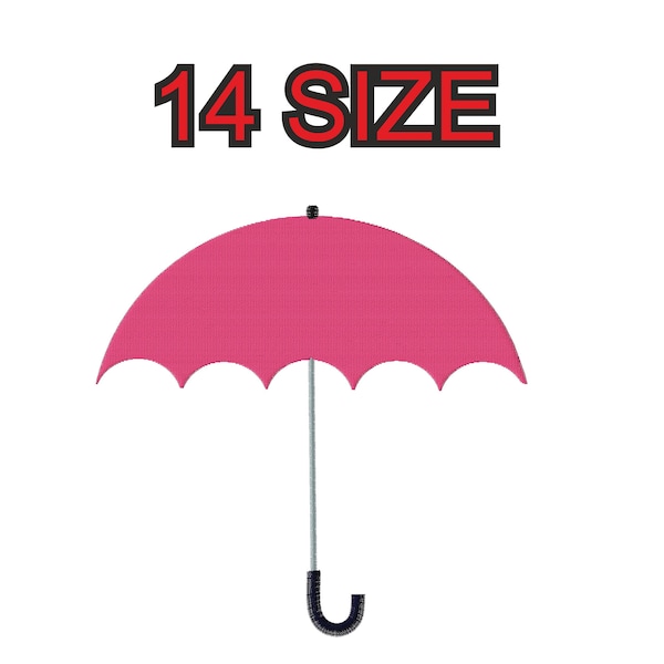 Embroidery design umbrella   Multiple size embroidery silhouette patch instant download files patterns digital machine stitch