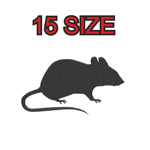 Multiple size embroidery design mouse rat halloween silhouette instant download files patterns digital machine stitch mini maxi little