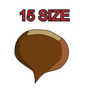 Bordado diseño castaño otoño Silueta de tamaño múltiple parche descarga instantánea archivos patrones máquina digital puntada poco pes dst...