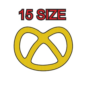 Embroidery design pretzel Multiple size silhouette patch instant download files patterns digital machine stitch  mini maxi little pes dst…